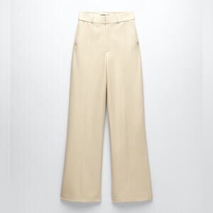 NWT Zara Full Length Faux Leather Wide Leg Pants. Blogger fave.🔥